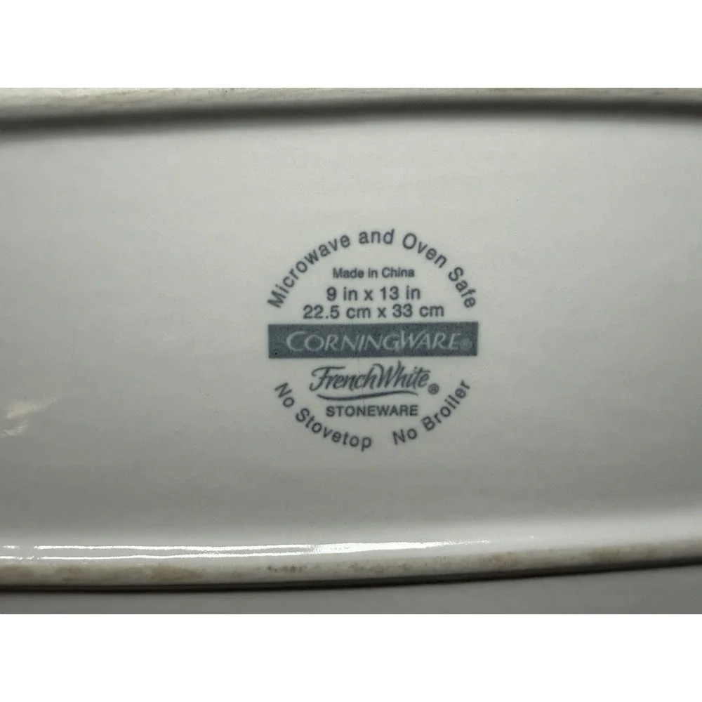 Corning Ware French‎ White Stoneware 9 x 13